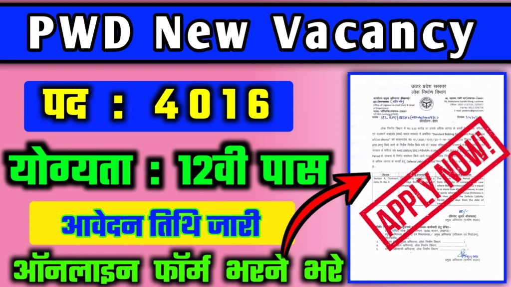 PWD New Vacancy