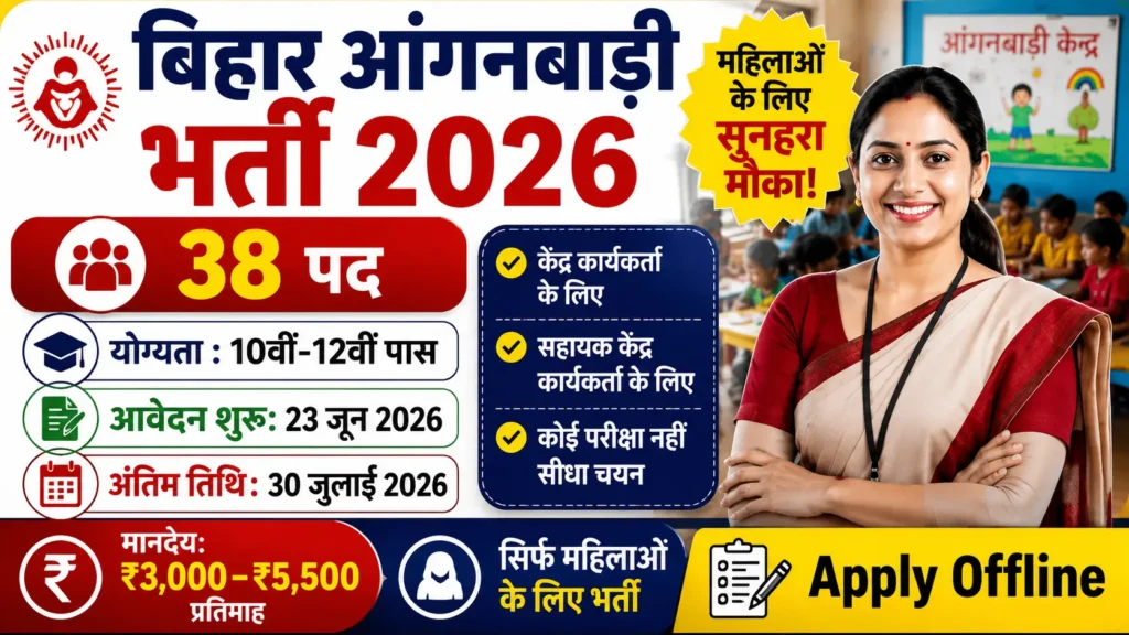 Bihar Anganwadi Kendra Sahayak Recruitment